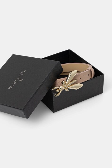 Patrizia Pepe pasek skórzany damski kolor beżowy 8W0016 L001