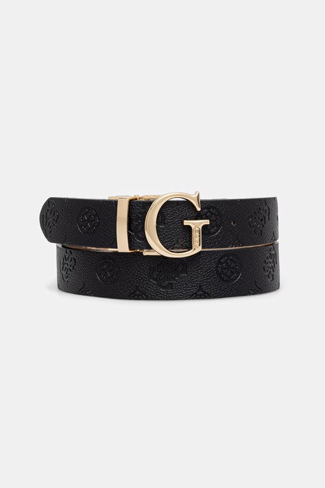 Guess pasek dwustronny damski z imitacji skóry ELLA czarny BW7861 P3430