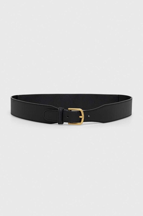 Guess curea de piele femei, culoarea negru