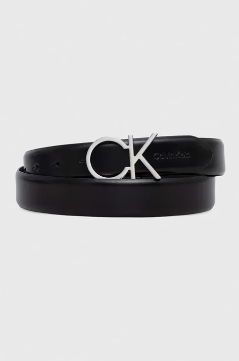 Δερμάτινη ζώνη Calvin Klein χρώμα: μαύρο