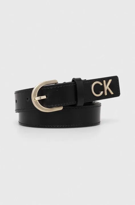 Kožený opasok Calvin Klein dámsky, čierna farba