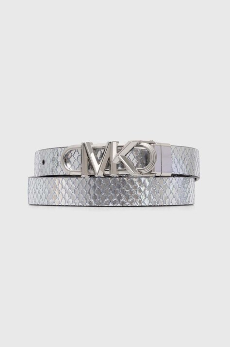 Двухсторонний кожаный ремень MICHAEL Michael Kors женский цвет серебрянный