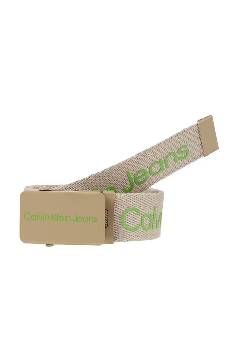 Calvin Klein Jeans pasek dziecięcy kolor beżowy