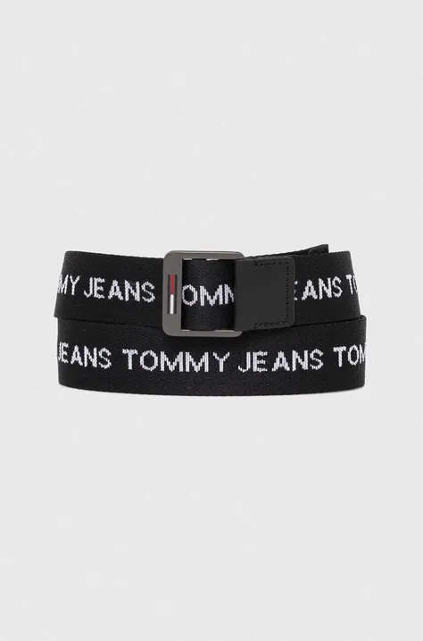 Opasok Tommy Jeans pánsky, čierna farba