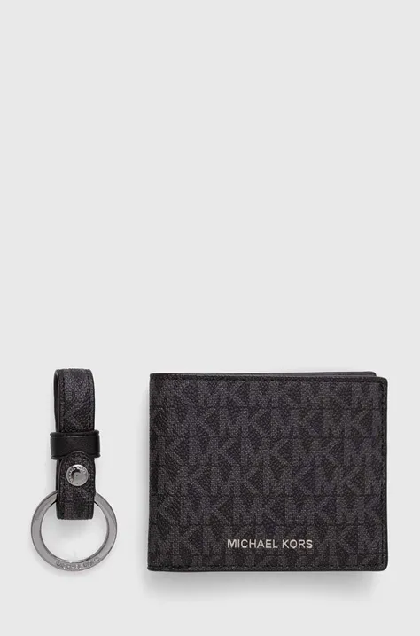 Peňaženka + kľúčenka Michael Kors pánsky, čierna farba