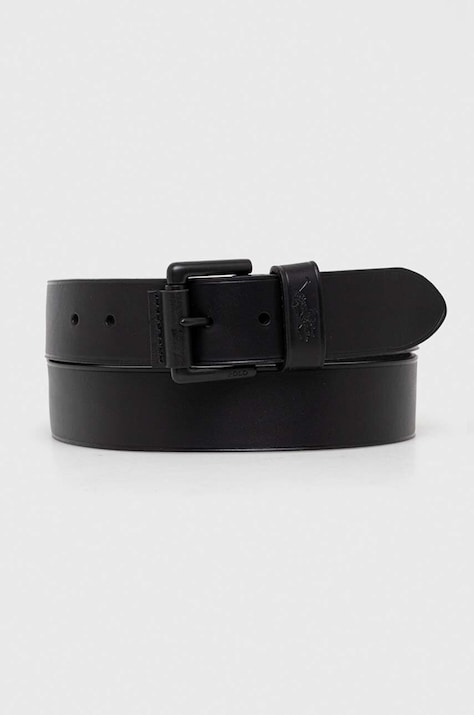 Kožený pásek Polo Ralph Lauren pánský, černá barva, 405898668