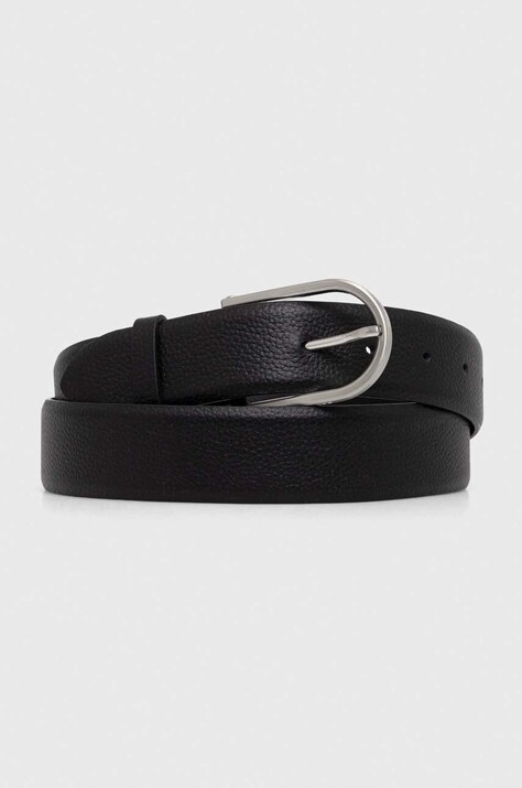 Guess curea de piele barbati, culoarea negru