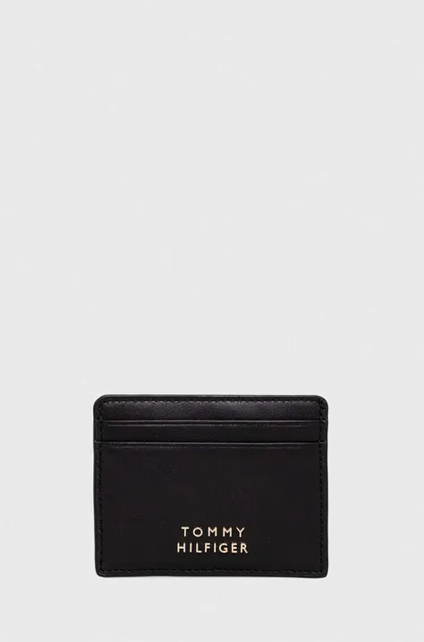 Θήκη για κάρτες Tommy Hilfiger χρώμα: μαύρο