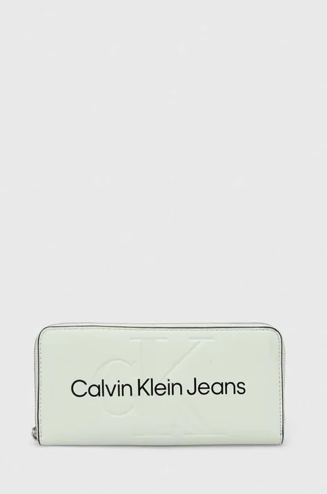 Peňaženka Calvin Klein Jeans dámsky, zelená farba