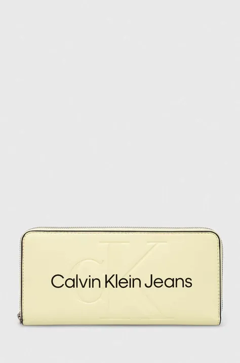Calvin Klein Jeans portfel damski kolor żółty