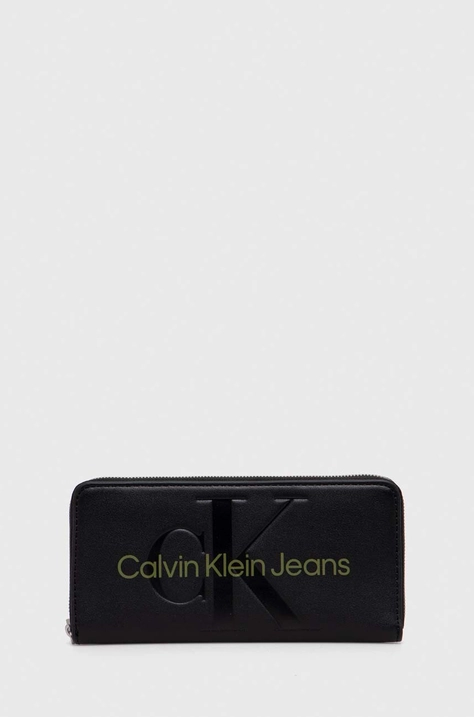 Peňaženka Calvin Klein Jeans dámsky,čierna farba,K60K607634