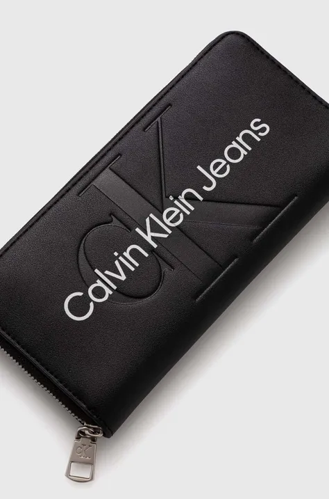 Denarnica Calvin Klein Jeans ženski, črna barva