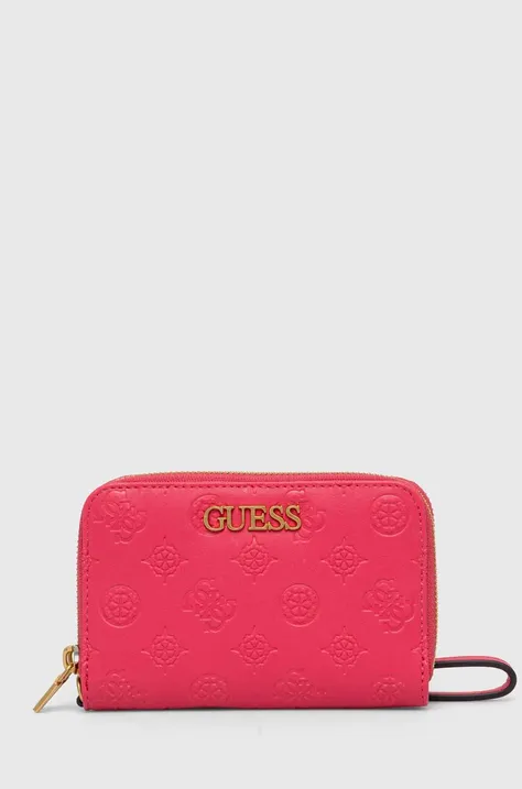 Guess portfel damski kolor różowy