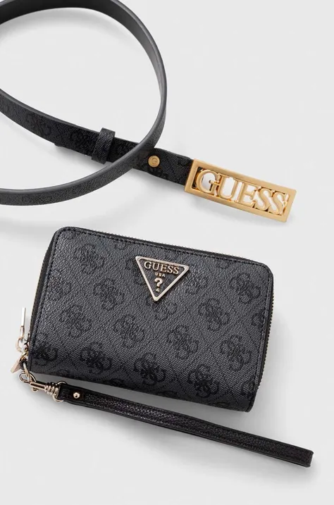 Peňaženka a opasok Guess čierna farba