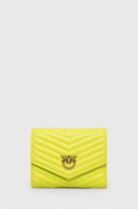 Kožená peňaženka Pinko dámsky, zelená farba, 100881.A0GK