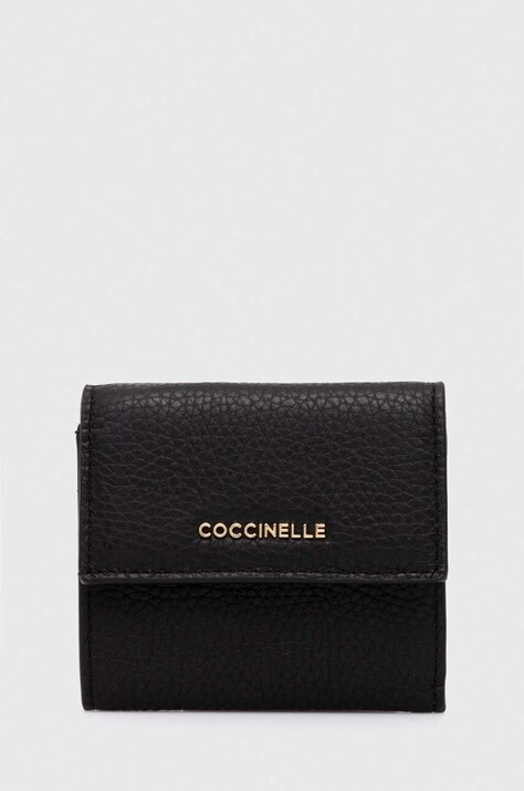 Coccinelle portofel de piele femei, culoarea negru, E2 MW5 11 B8 01