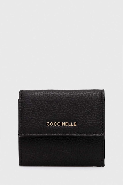 Coccinelle portofel de piele femei, culoarea negru, E2 MW5 11 B8 01