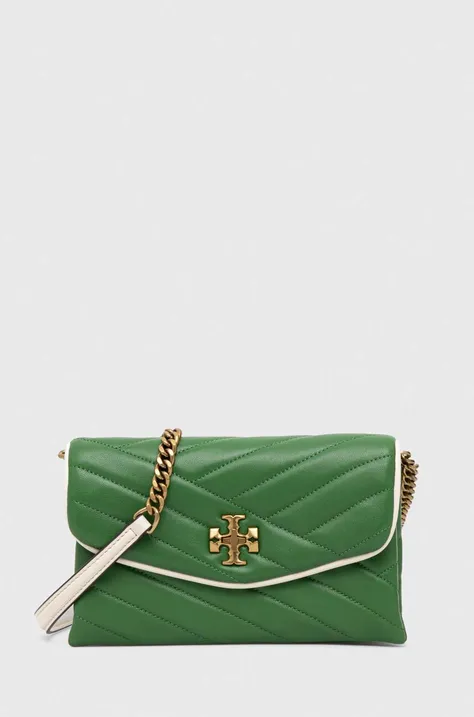 Шкіряна сумочка Tory Burch колір зелений