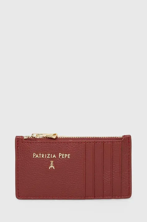 Kožená peněženka Patrizia Pepe vínová barva, CQ9105 L001