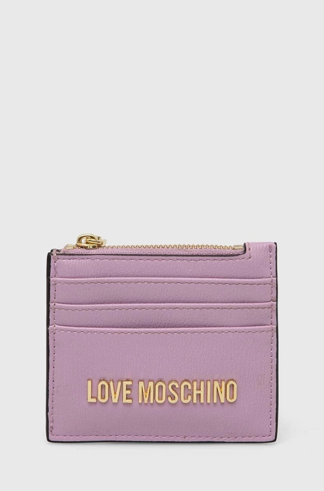 Love Moschino etui na karty kolor fioletowy