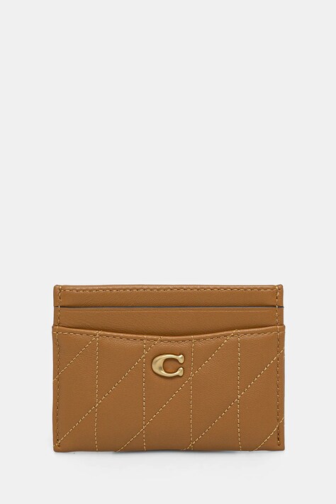 Coach bőr kártya tok Essential Card Case bézs