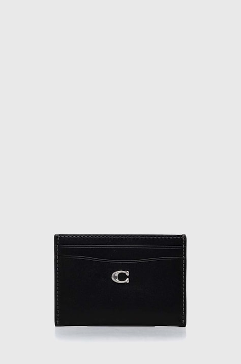 Coach carcasa din piele Essential Card Case culoarea negru