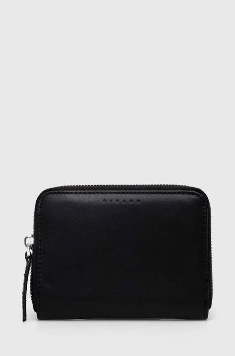 Δερμάτινο πορτοφόλι Sisley γυναικεία, χρώμα: μαύρο