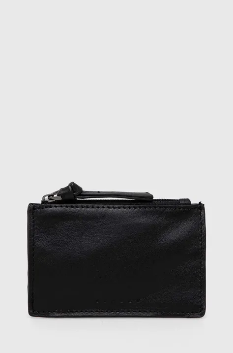 Δερμάτινο πορτοφόλι Sisley γυναικεία, χρώμα: μαύρο
