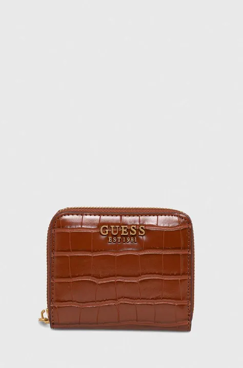 Peňaženka Guess LAUREL dámsky, hnedá farba, SWCX85 00370