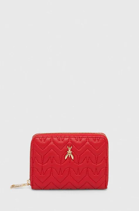 Δερμάτινο πορτοφόλι Patrizia Pepe γυναικεία, χρώμα: κόκκινο
