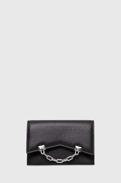 Шкіряний гаманець Karl Lagerfeld жіночий колір чорний
