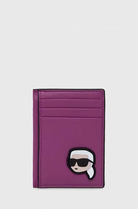Puzdro na karty Karl Lagerfeld ružová farba