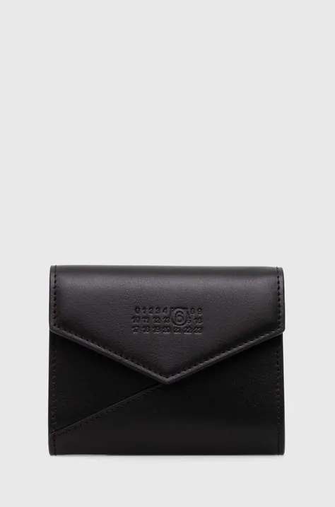 Кожаный кошелек MM6 Maison Margiela Wallets женский цвет чёрный SA5UI0010