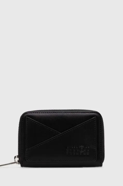 Kožená peňaženka MM6 Maison Margiela Wallets dámsky, čierna farba, SA6UI0016