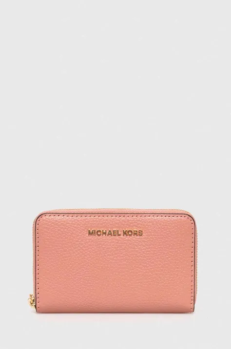 Usnjena denarnica MICHAEL Michael Kors ženski, roza barva