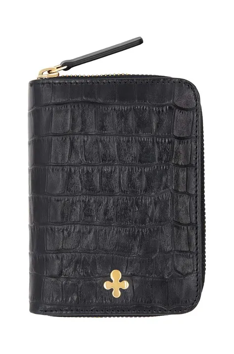Δερμάτινο πορτοφόλι Lilou χρώμα: μαύρο