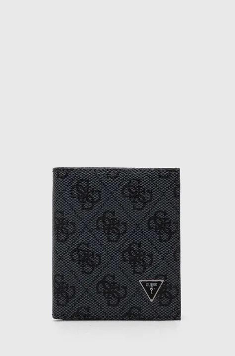 Peňaženka + kľúčenka Guess pánsky, čierna farba