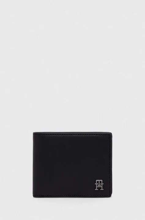 Шкіряний гаманець Tommy Hilfiger чоловічий колір чорний