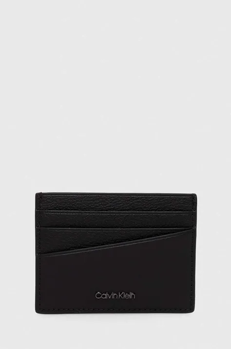 Шкіряний чохол на банківські карти Calvin Klein колір чорний