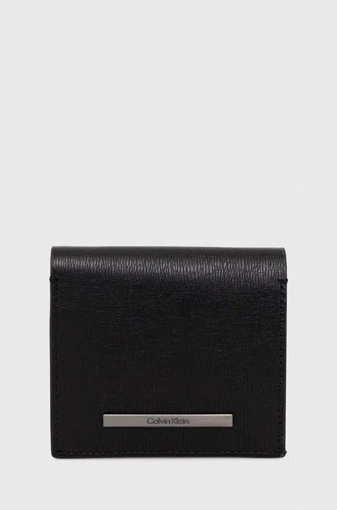 Calvin Klein portofel de piele barbati, culoarea negru