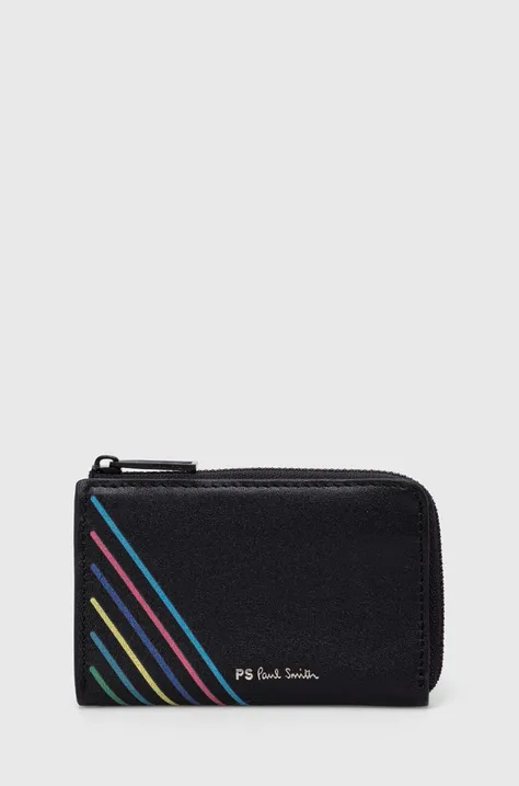 Kožená peňaženka PS Paul Smith pánsky, čierna farba