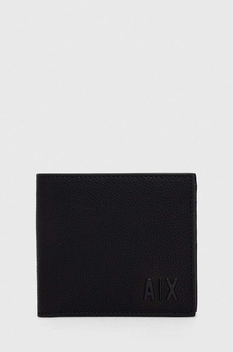 Шкіряний гаманець Armani Exchange чоловічий колір чорний