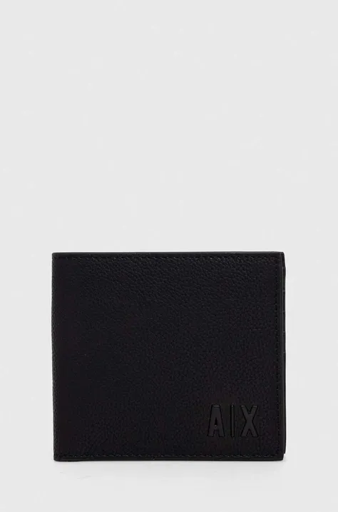 Armani Exchange portfel skórzany męski kolor czarny