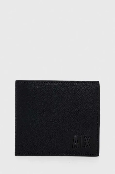 Usnjena denarnica Armani Exchange moški, črna barva