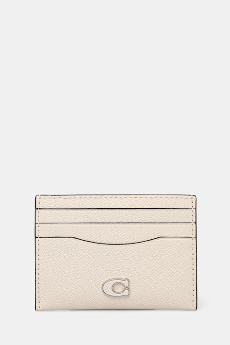 Кожен калъф за карти Coach в бежово