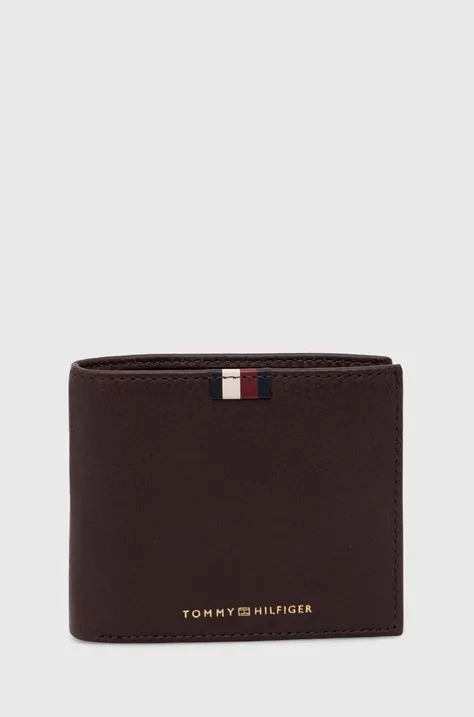 Usnjena denarnica Tommy Hilfiger moški, rjava barva