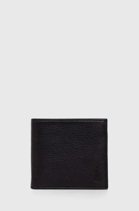Кожаный кошелек Polo Ralph Lauren мужской цвет чёрный