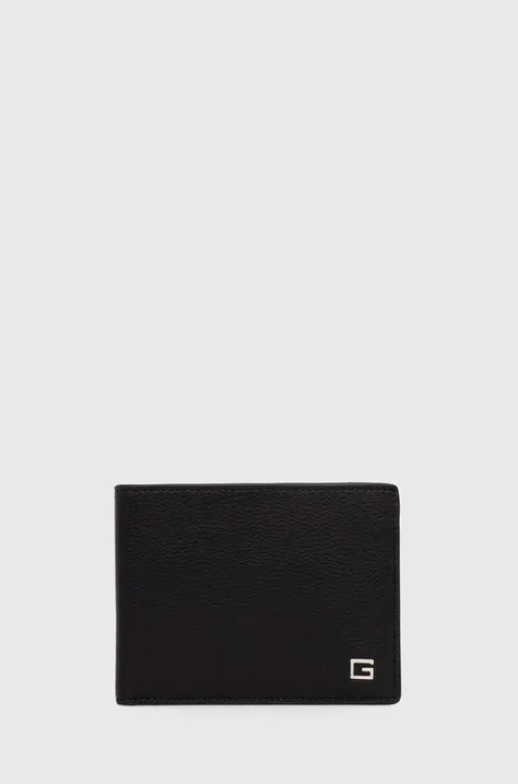 Кожаный кошелек Guess мужской цвет чёрный