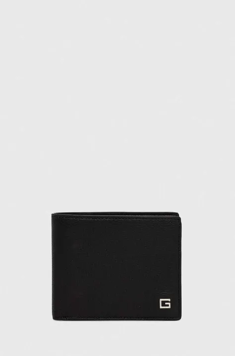 Usnjena denarnica Guess moški, črna barva