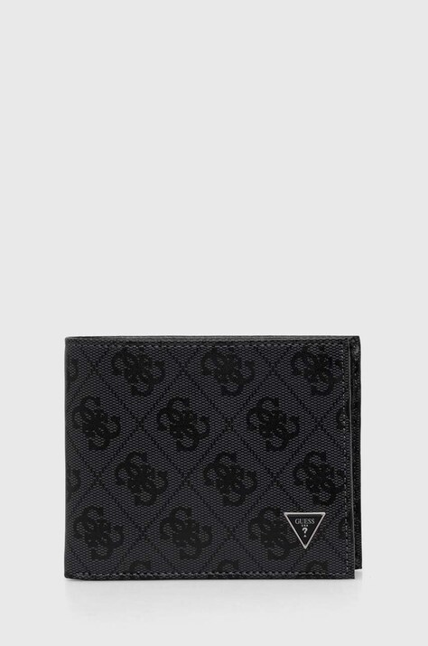 Кожен портфейл Guess VEZZOLA мъжки в черно SMVELE LEA20